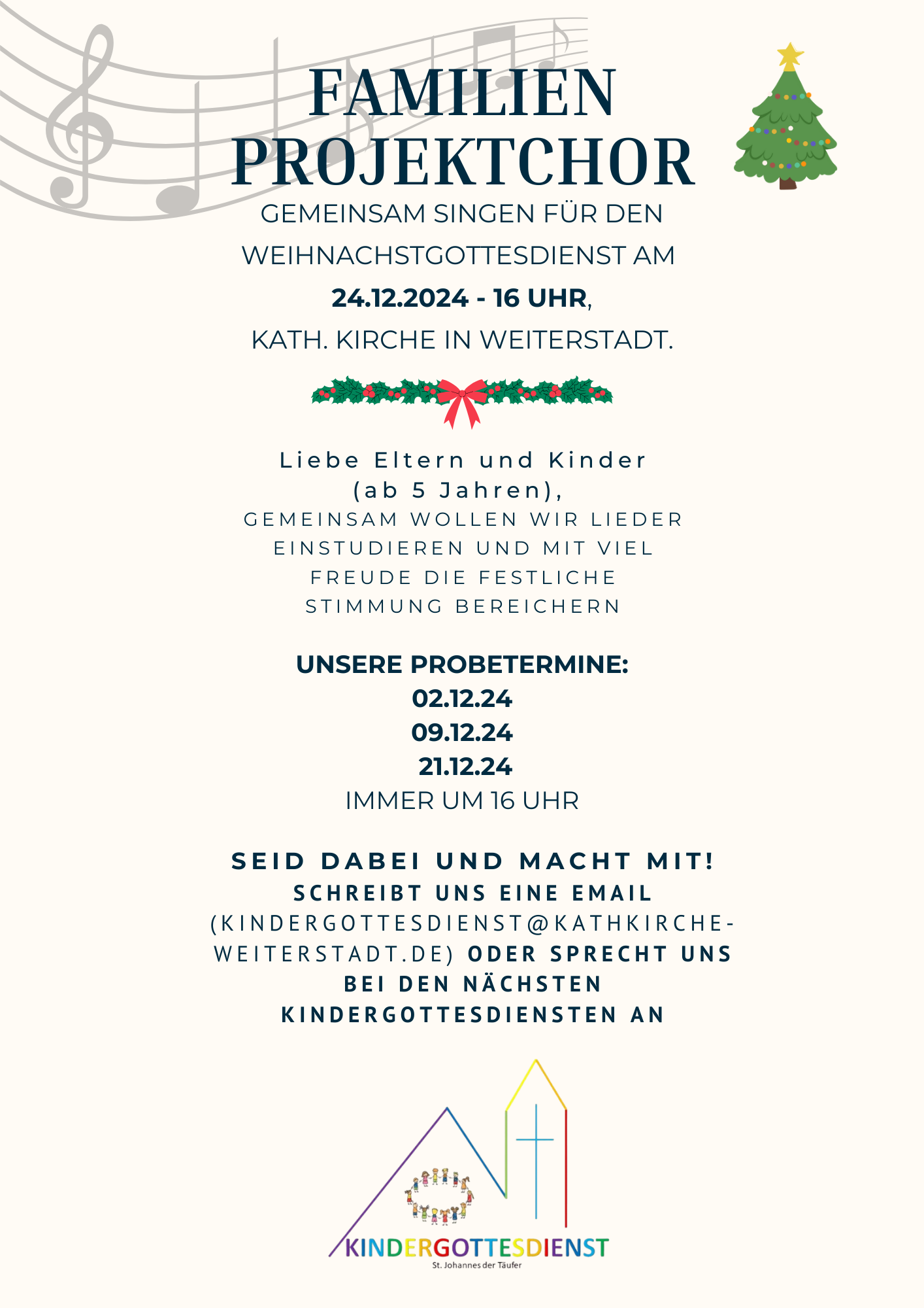 Flyer Projektchor 2024
