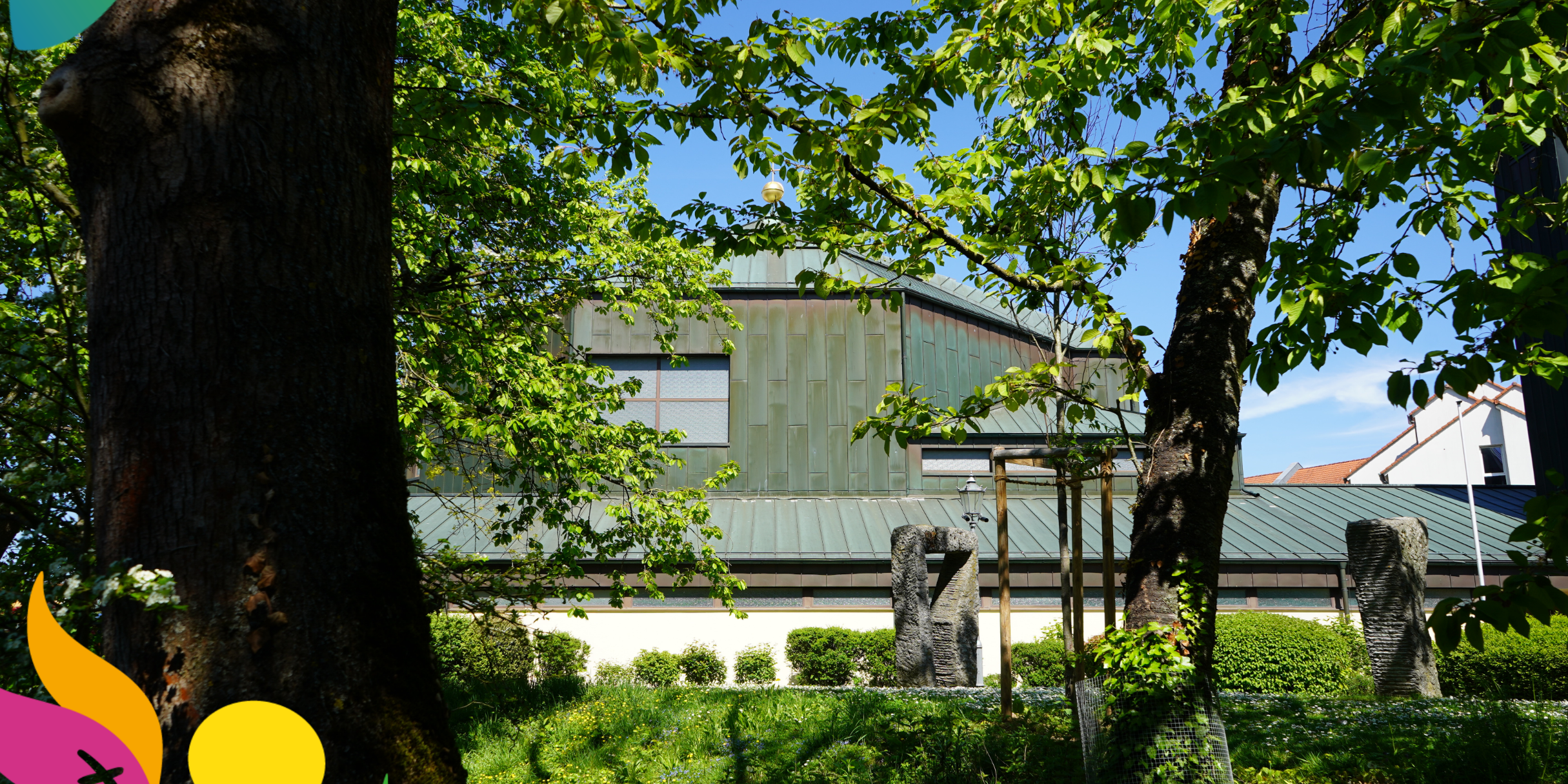 St. Nikolaus Bad Vilbel vom Kurpark aus