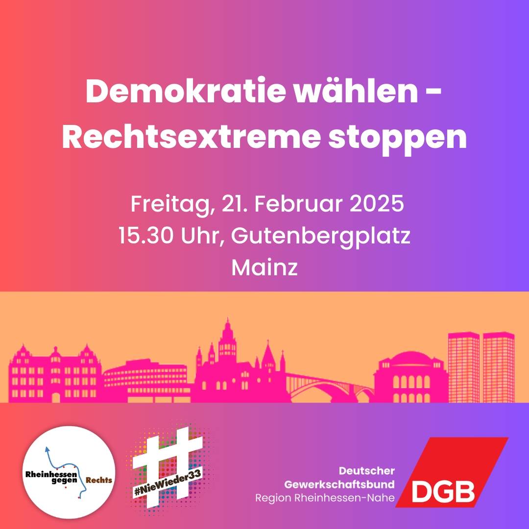 Aufruf Demokratie wählen - Kundgebung 21.2.2025