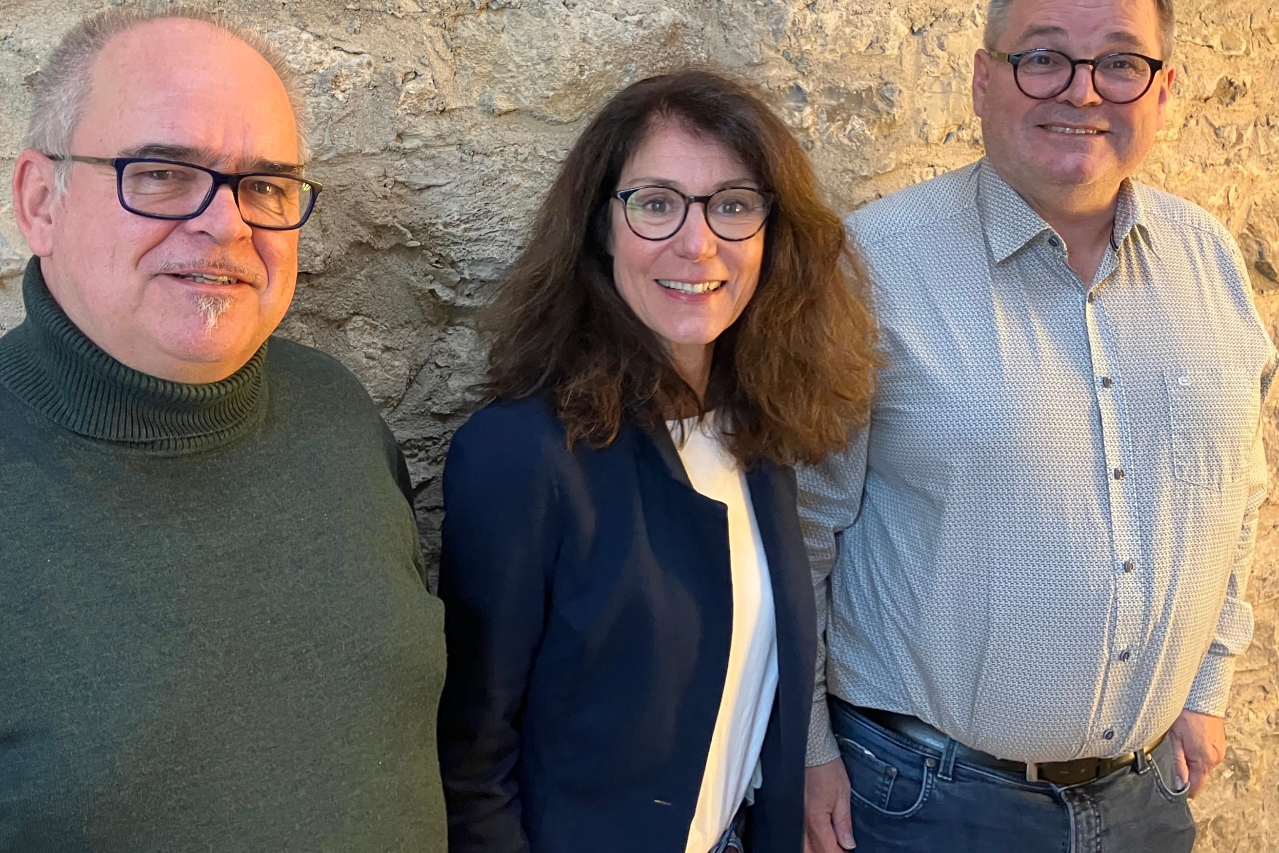 Das neu gewählte Sprecher:innenteam der Bundeskommission der Betriebsseelsorge seit Oktober 2025. Von links: Matthias Schneider, Ingrid Reidt, Peter Hartlaub.