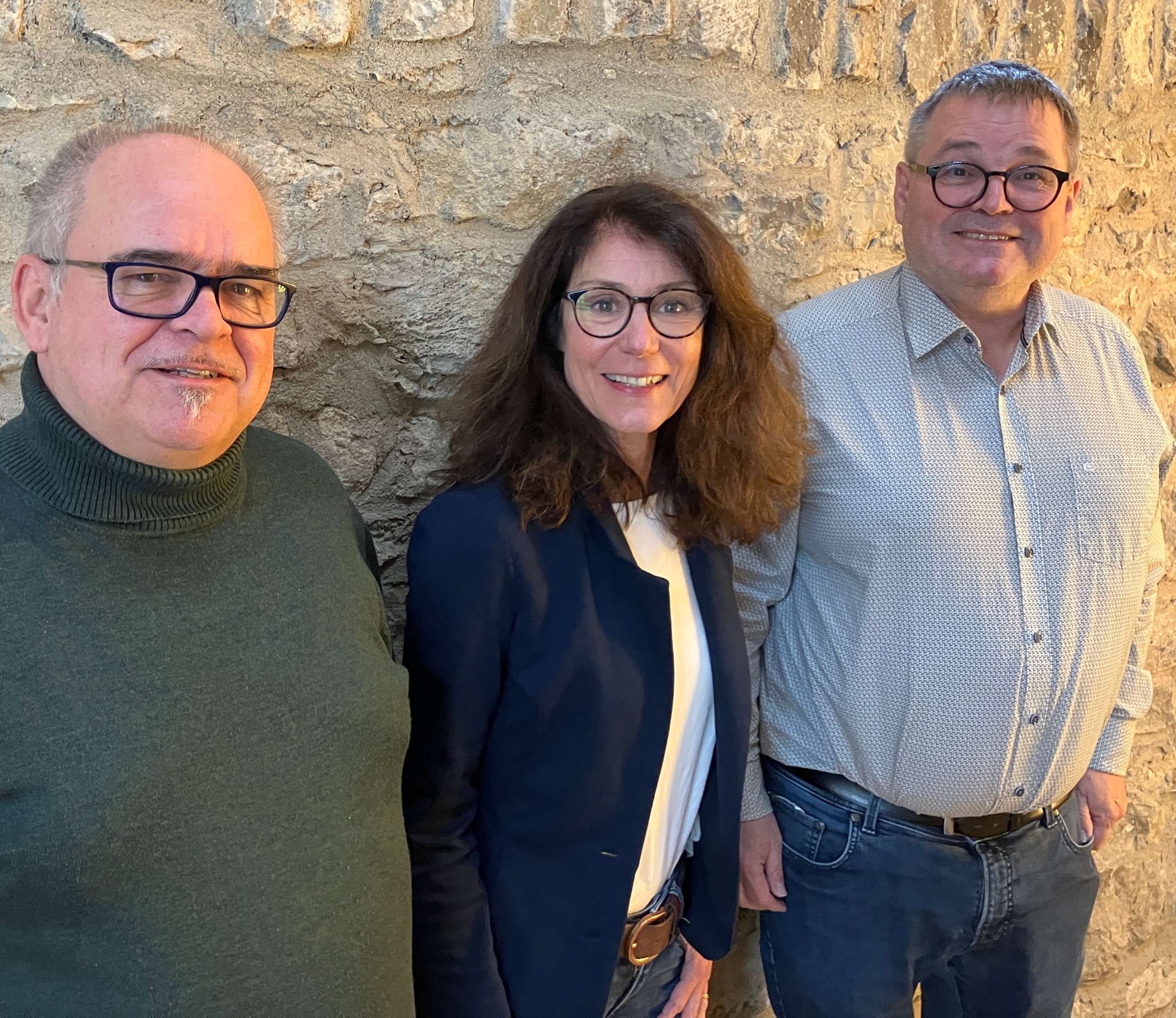 Das neu gewählte Sprecher:innenteam der Bundeskommission der Betriebsseelsorge seit Oktober 2025. Von links: Matthias Schneider, Ingrid Reidt, Peter Hartlaub.