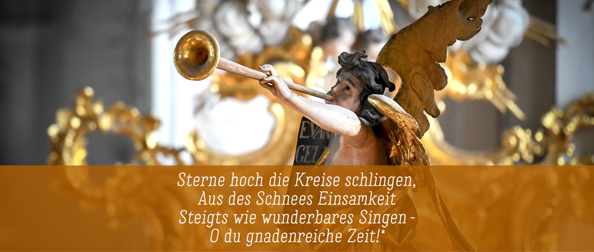 Engel in St. Peter, Mainz | Vers aus „Weihnachten“ von Joseph von Eichendorff