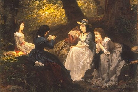 Vorlesung aus Goethes Werther (Wilhelm Amberg, Wikipedia)