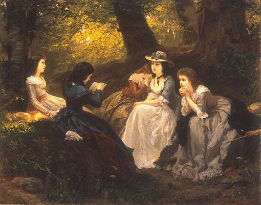 Vorlesung aus Goethes Werther (Wilhelm Amberg, Wikipedia)