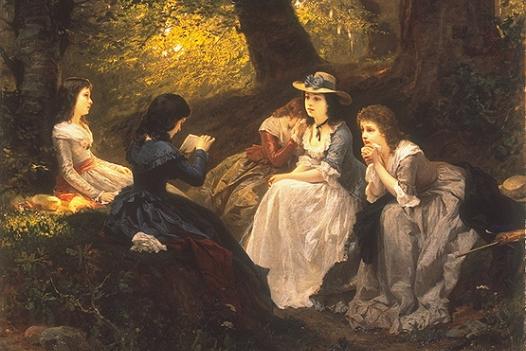 Vorlesung aus Goethes Werther (Wilhelm Amberg, Wikipedia)