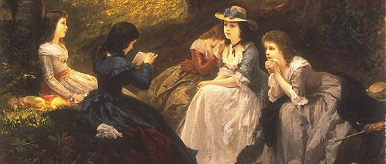 Vorlesung aus Goethes Werther (Wilhelm Amberg, Wikipedia)