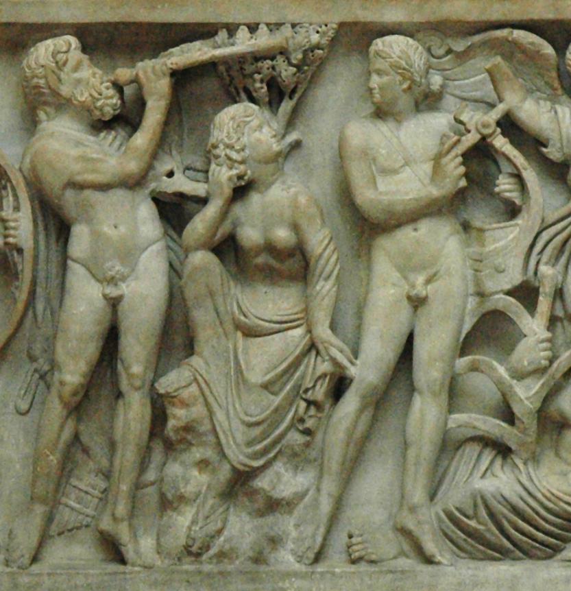 Detail aus Sarkophag, 300 n.Chr., aus : Roeske:2022, Abb. 42 (c) Wikimedia Commons, Foto: Jastrow (2006)