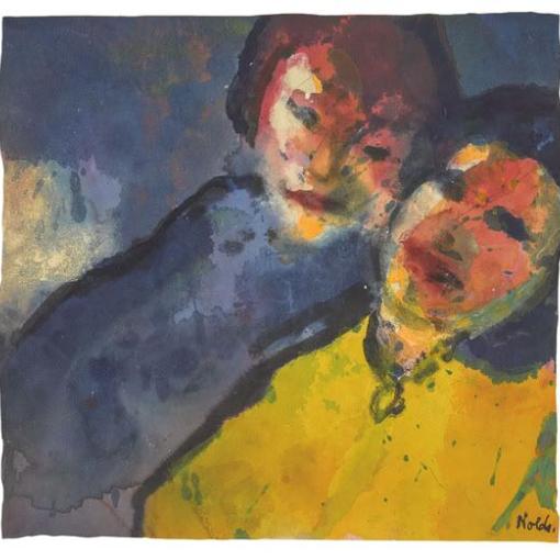 Emil Nolde, Glückliches Paar (Happy Couple,1930-50, Aquarell, 17.5 x 18.5 cm-a3d249b2