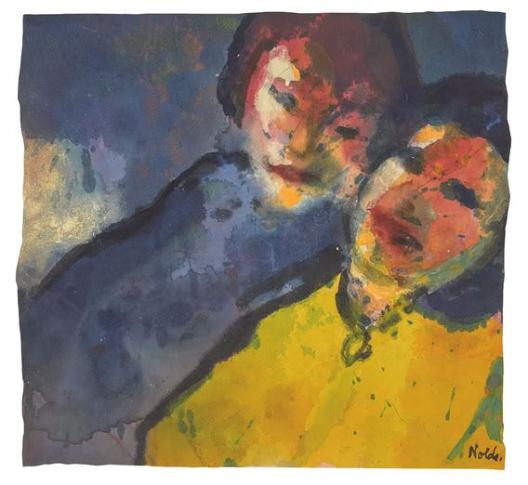 Emil Nolde, Glückliches Paar (Happy Couple,1930-50, Aquarell, 17.5 x 18.5 cm-a3d249b2