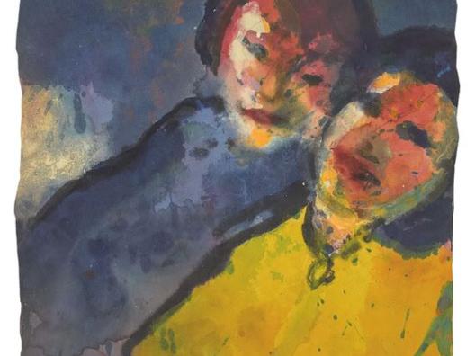 Emil Nolde, Glückliches Paar (Happy Couple,1930-50, Aquarell, 17.5 x 18.5 cm-a3d249b2