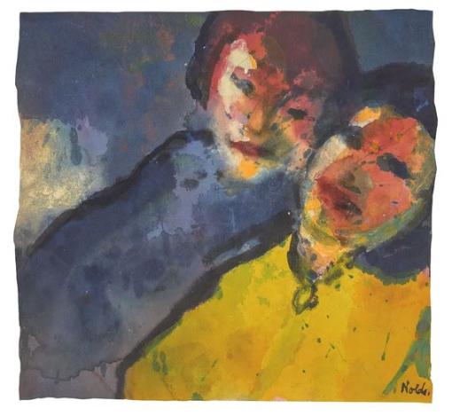 Emil Nolde, Glückliches Paar (Happy Couple,1930-50, Aquarell, 17.5 x 18.5 cm-a3d249b2