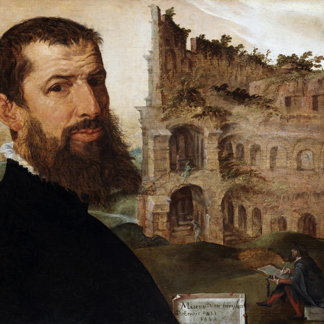 Maerten_van_Heemskerck_-_Self-portrait,_with_the_Colosseum_(Fitzwilliam_Museum)