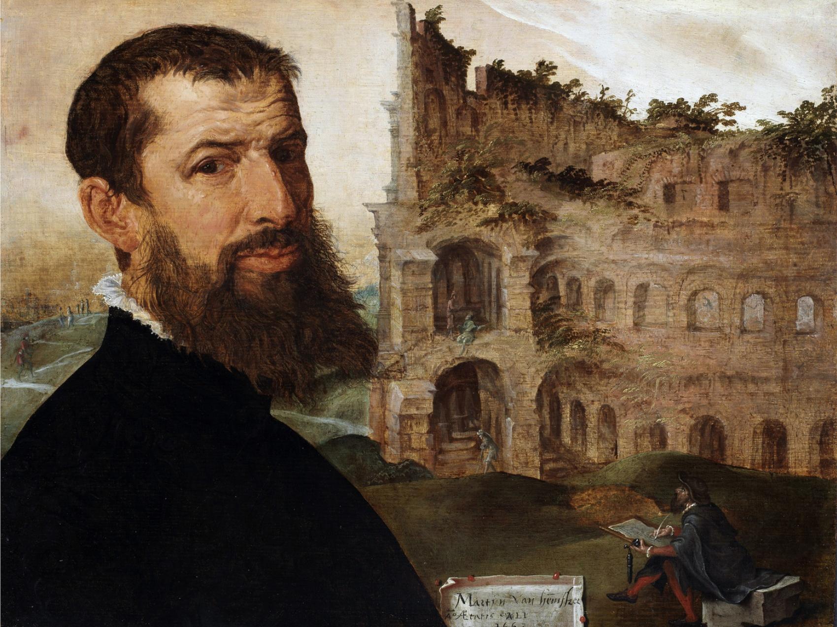 Maerten_van_Heemskerck_-_Self-portrait,_with_the_Colosseum_(Fitzwilliam_Museum)