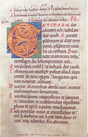 Psalm 81 Exsultate Deo aus: Psalterium - Mainz, St. Peter - 12. Jh. (c) Martinus-Bibliothek