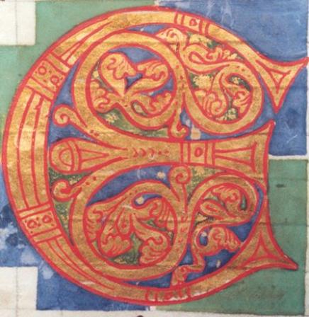 Initiale E 'Exsultate Deo' aus dem Psalterium - Mainz, St. Peter 12. Jh.