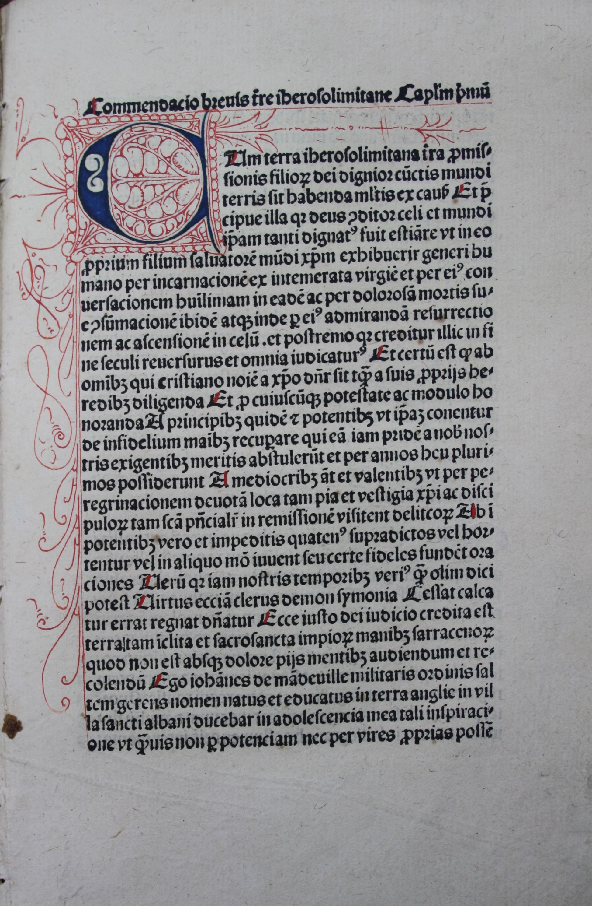 Jean (Johannes) de Mandeville, Itinerarium Gouda 1484 (Martinus-Bibliothek Mainz, Inc 773) (c) Martinus-Bibliothek