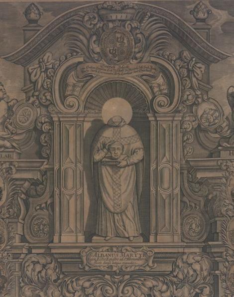 heiliger Alban - Ausschnitt aus einem Wappenkalender (c) Martinus-Bibliothek