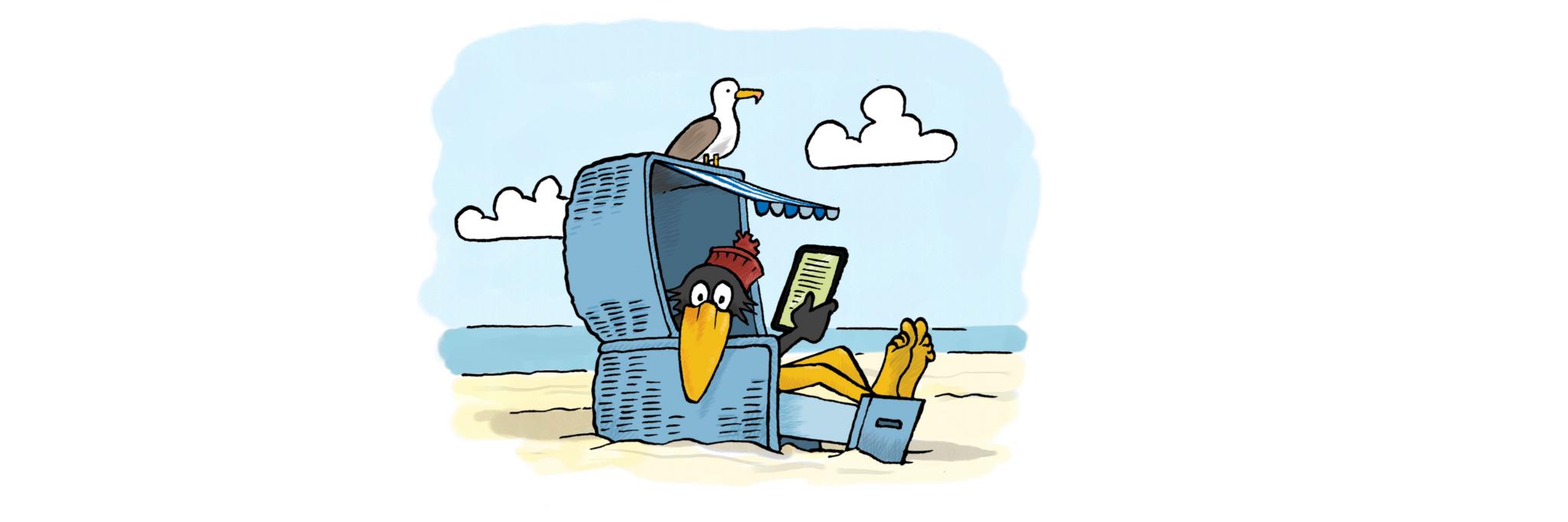 Fridolin mit Strandkorb breit
