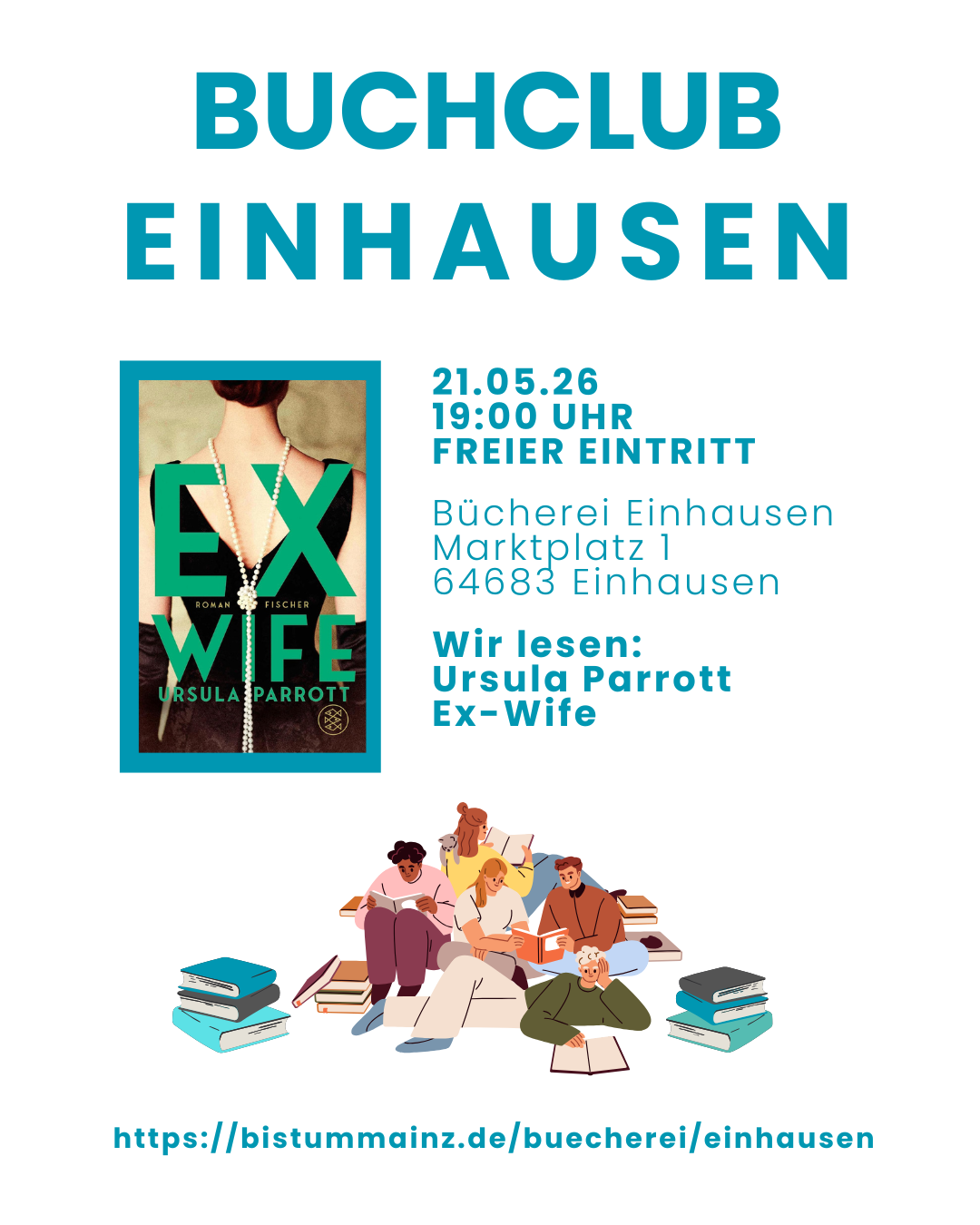 Plakat Buchclub Mai - jetzt am 21.05.2026 (c) Bethke-Jehle