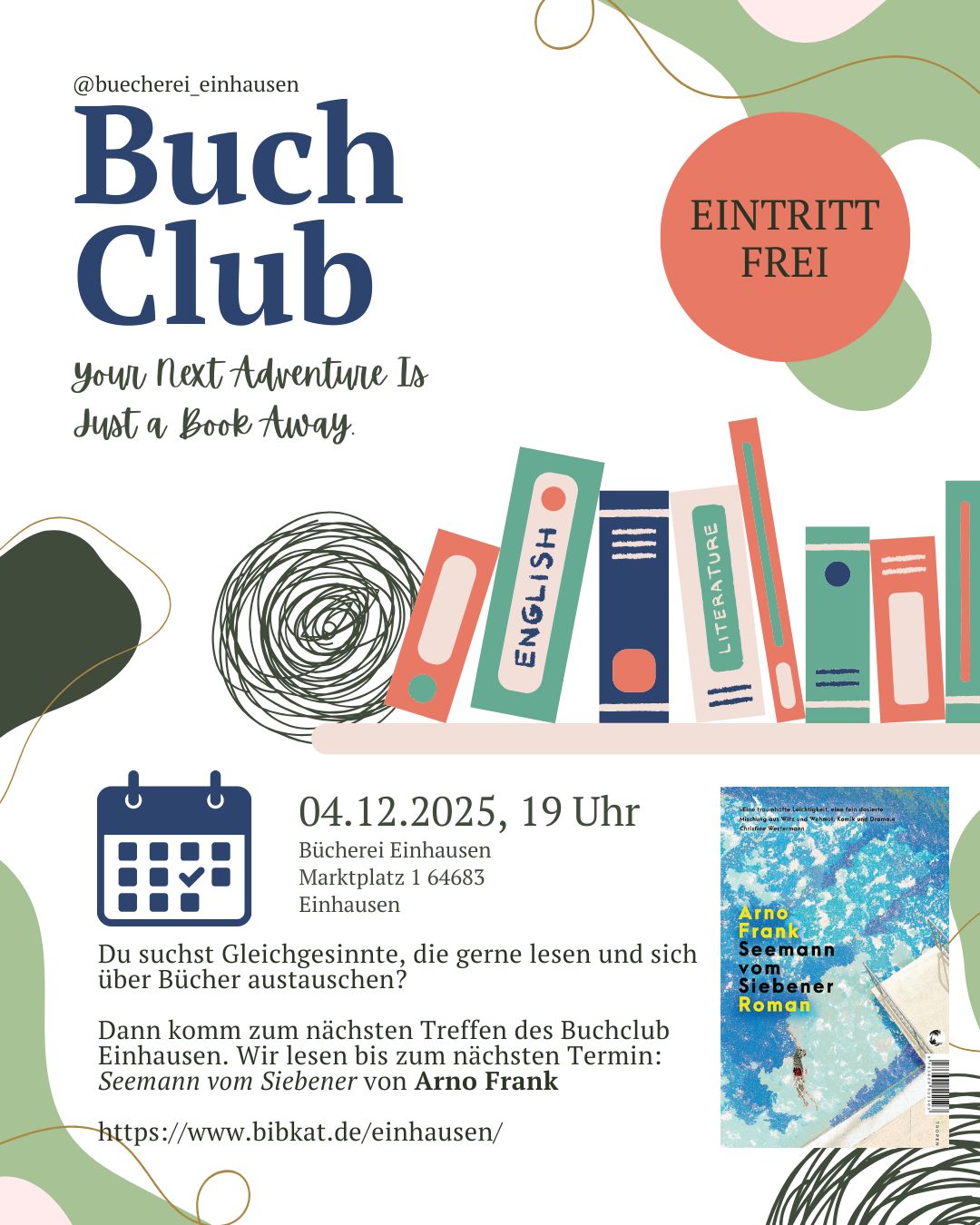 Plakat Buchclub Dezember 2025 (c) Sonja Bethke-Jehle, Jessica Strizelberger