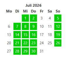 Kalenderblatt Juli 2026 (c) Buecherei Einhausen