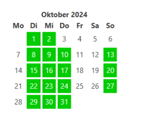 Öffnungstage der Bücherei im Oktober 2024 (c) Bücherei Einhausen