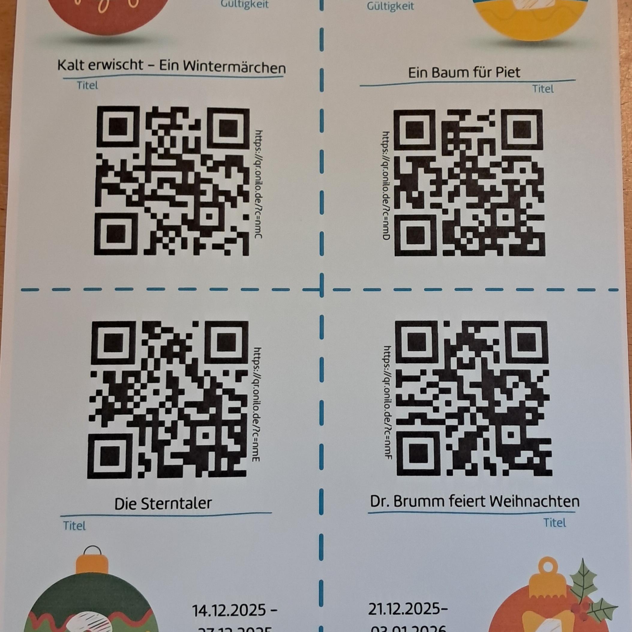 Onilo QR Code Weihnachtscountdown 2025