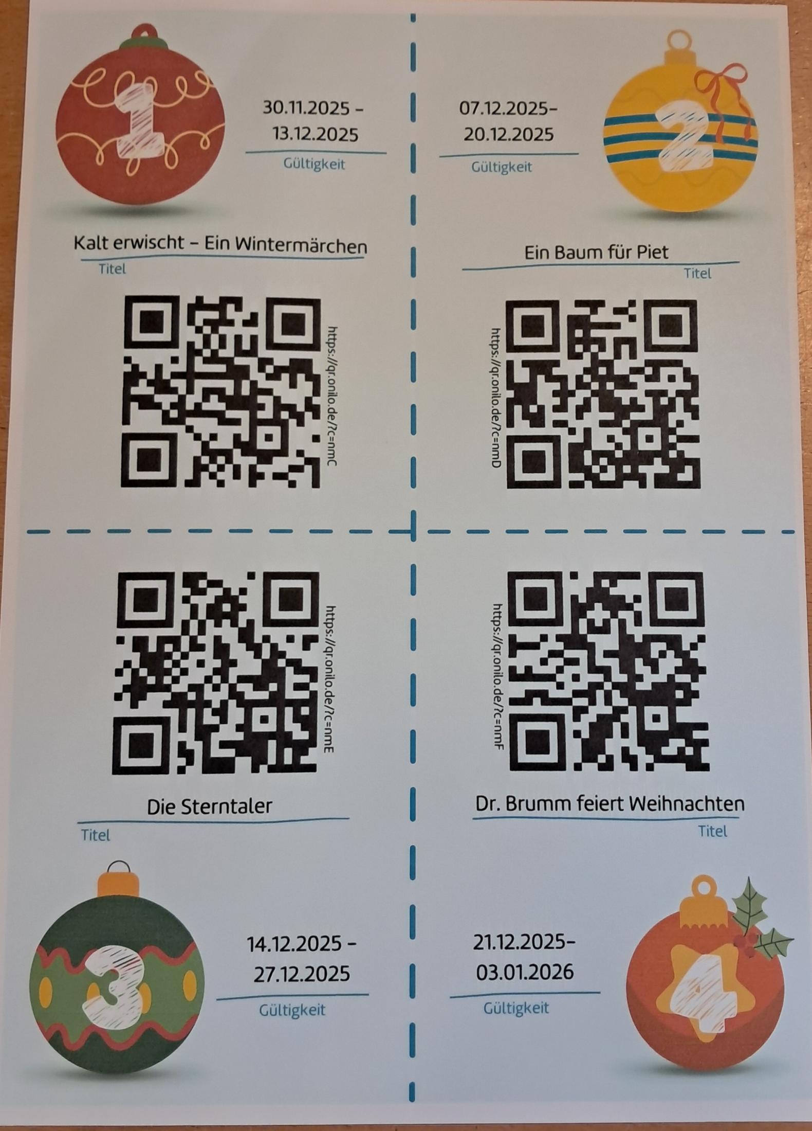 Onilo QR Code Weihnachtscountdown 2025 (c) onilo.de