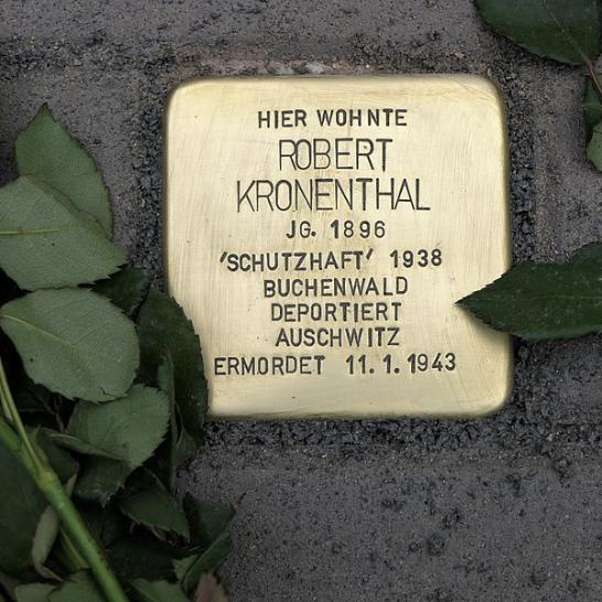 Stolperstein für Robert Kronenthal, Behrischstrasse 7, Dresden (c) Free use