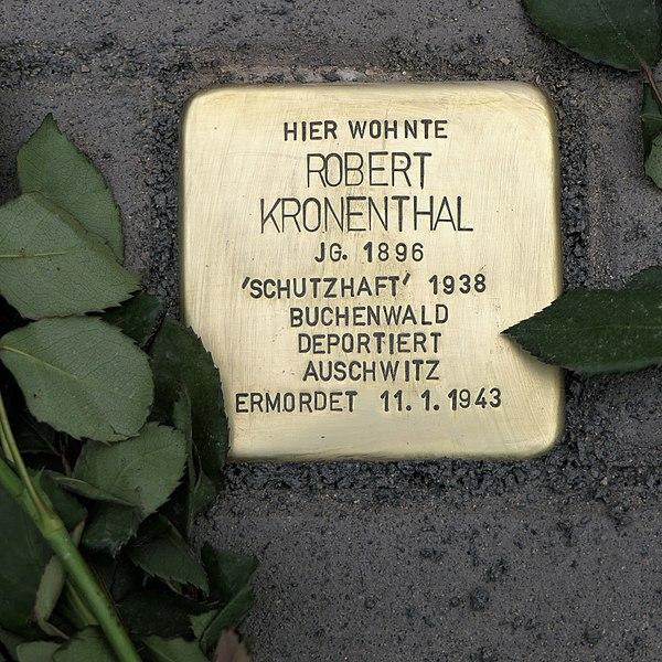 Stolperstein für Robert Kronenthal, Behrischstrasse 7, Dresden