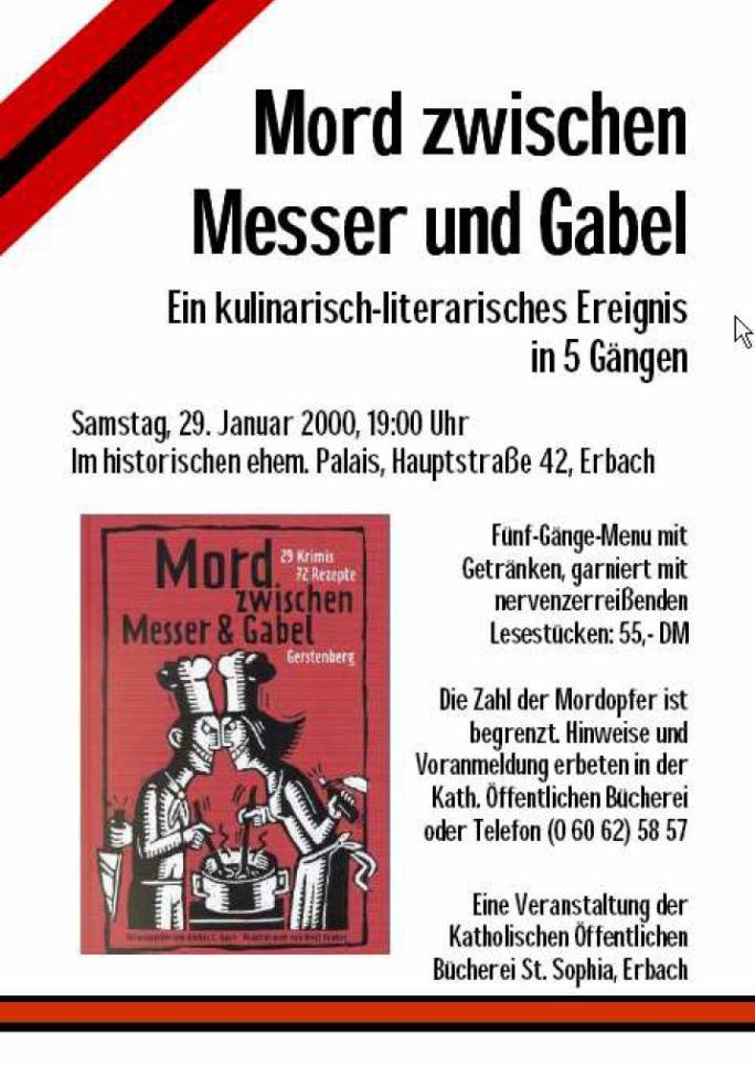 Mord zwischen Messer und Gabel-Plakat