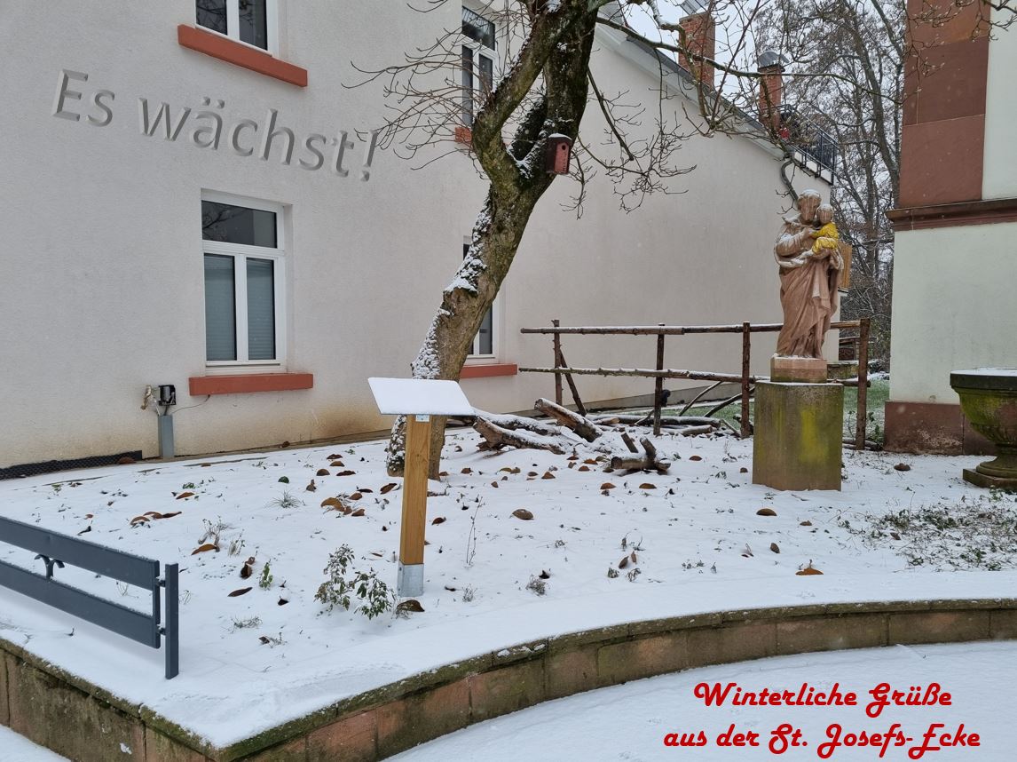 Winterliche Grüße aus der St. Josefs-Ecke. (c) Bücherei St. Sophia in Erbach/WW