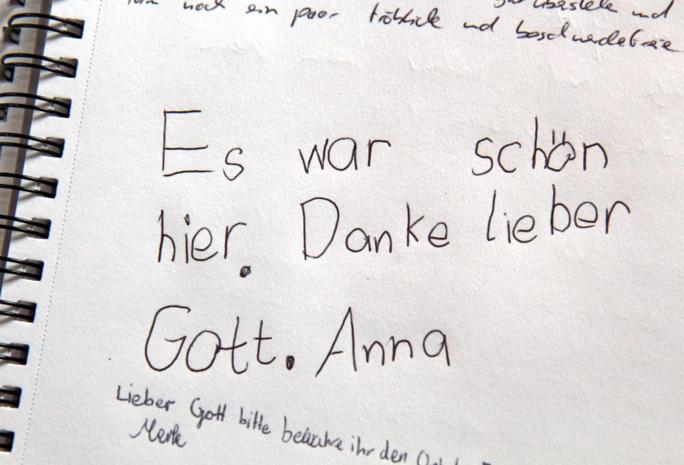 Dankeswort auf einem Blatt Papier