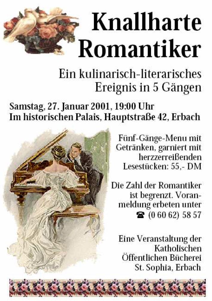 Knallharte Romantiker-Plakat (c) Bücherei St. Sophia/WW