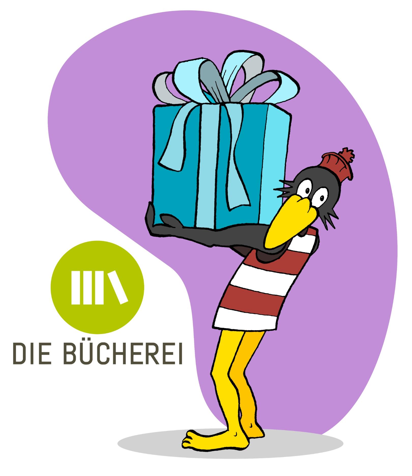 Fridolin mit Geschenk (c) Borromäusverein e.V.