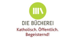 DIE BÜCHEREI-Logo mit Katholisch.Öffentlich.Begeisternd