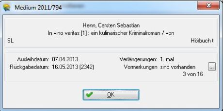 Medienstatus kontrollieren (zum Vergrößern anklicken) (c) IBTC