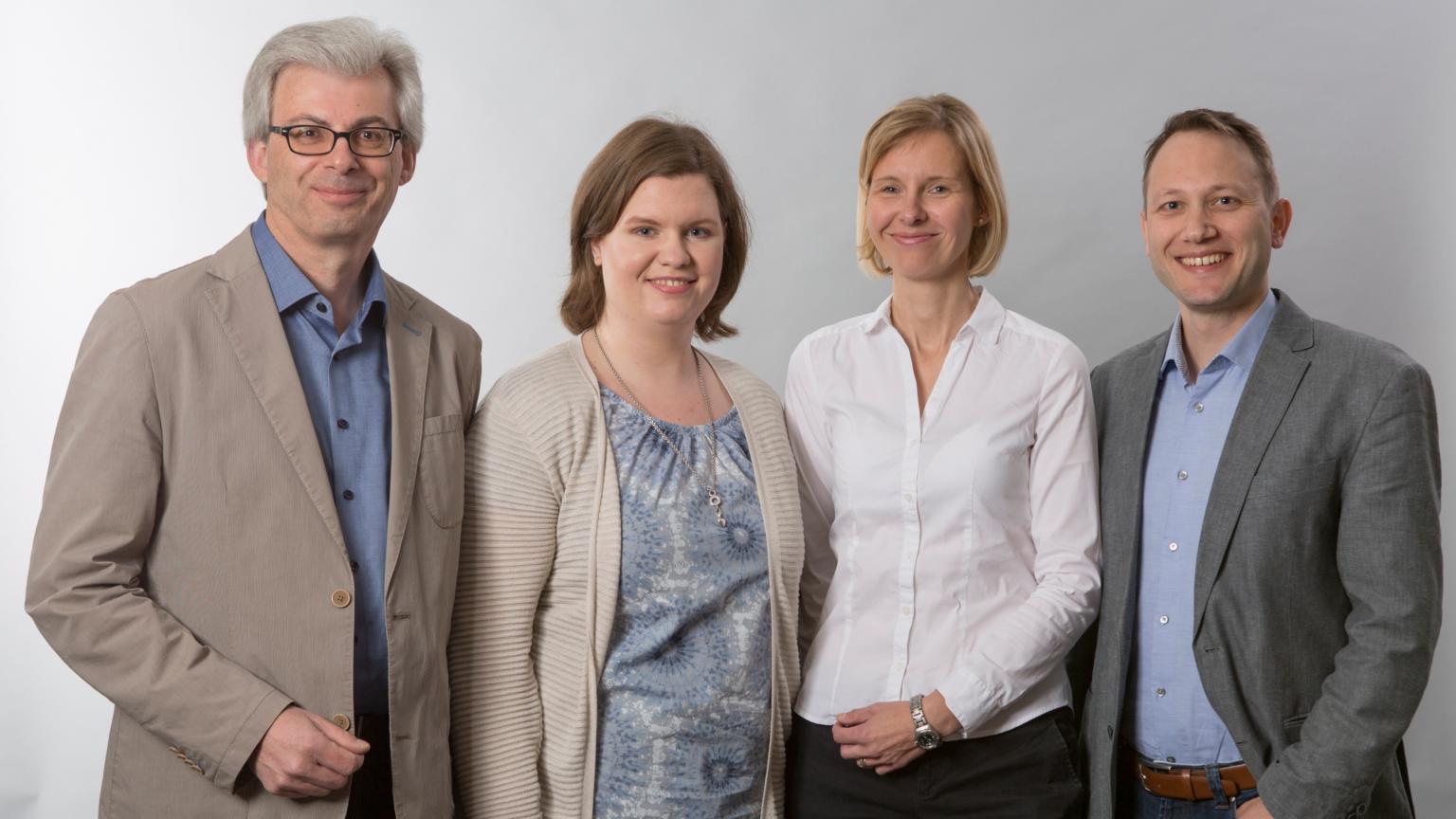 Das Team der Büchereifachstelle: Josef Staudinger, Viktoria Steffen, Brigitta Jahn und Marcel Schneider (v.l.) (c) Fachstelle für kath. Büchereiarbeit Mainz