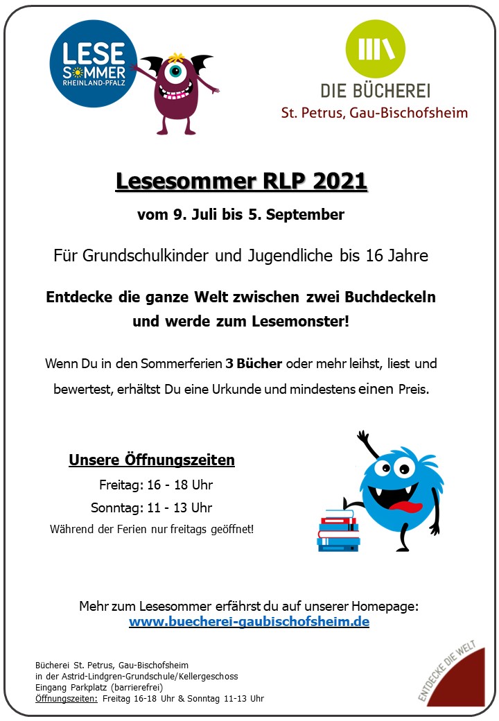 FlyerLesesommer2021 (c) Bücherei Gau-Bischofsheim