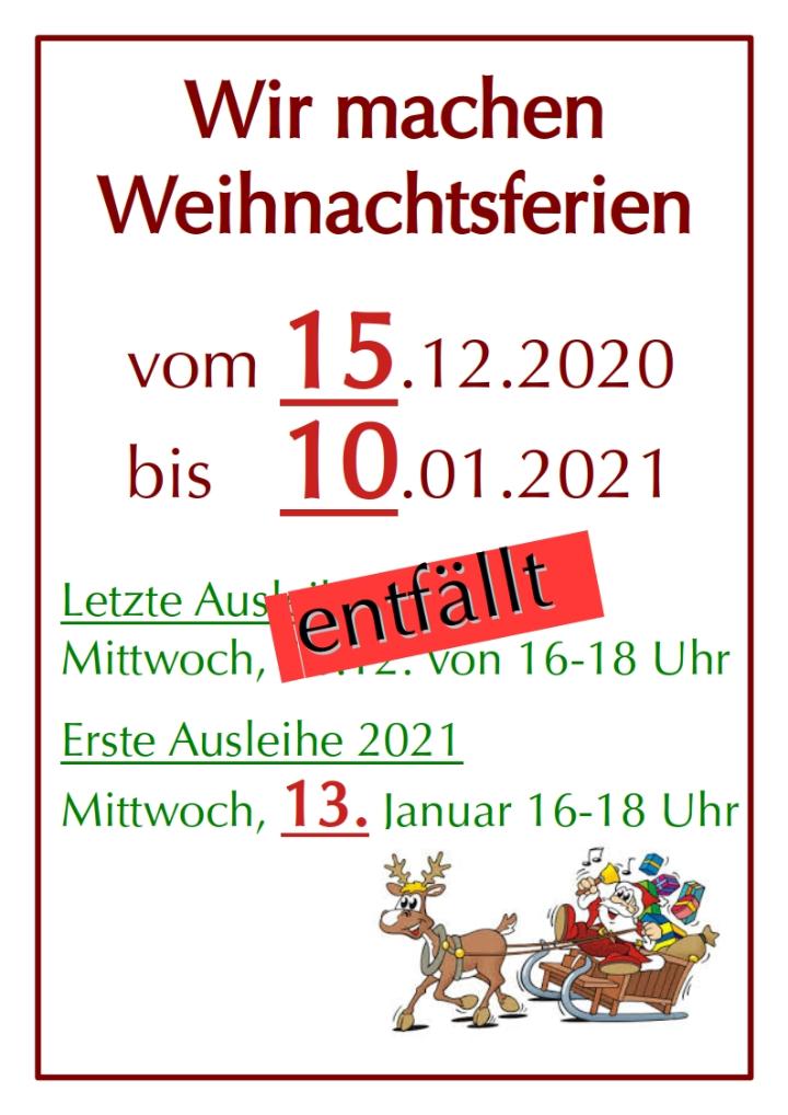 Weihnachtsferien 2020/21 | KÖB Heidesheim