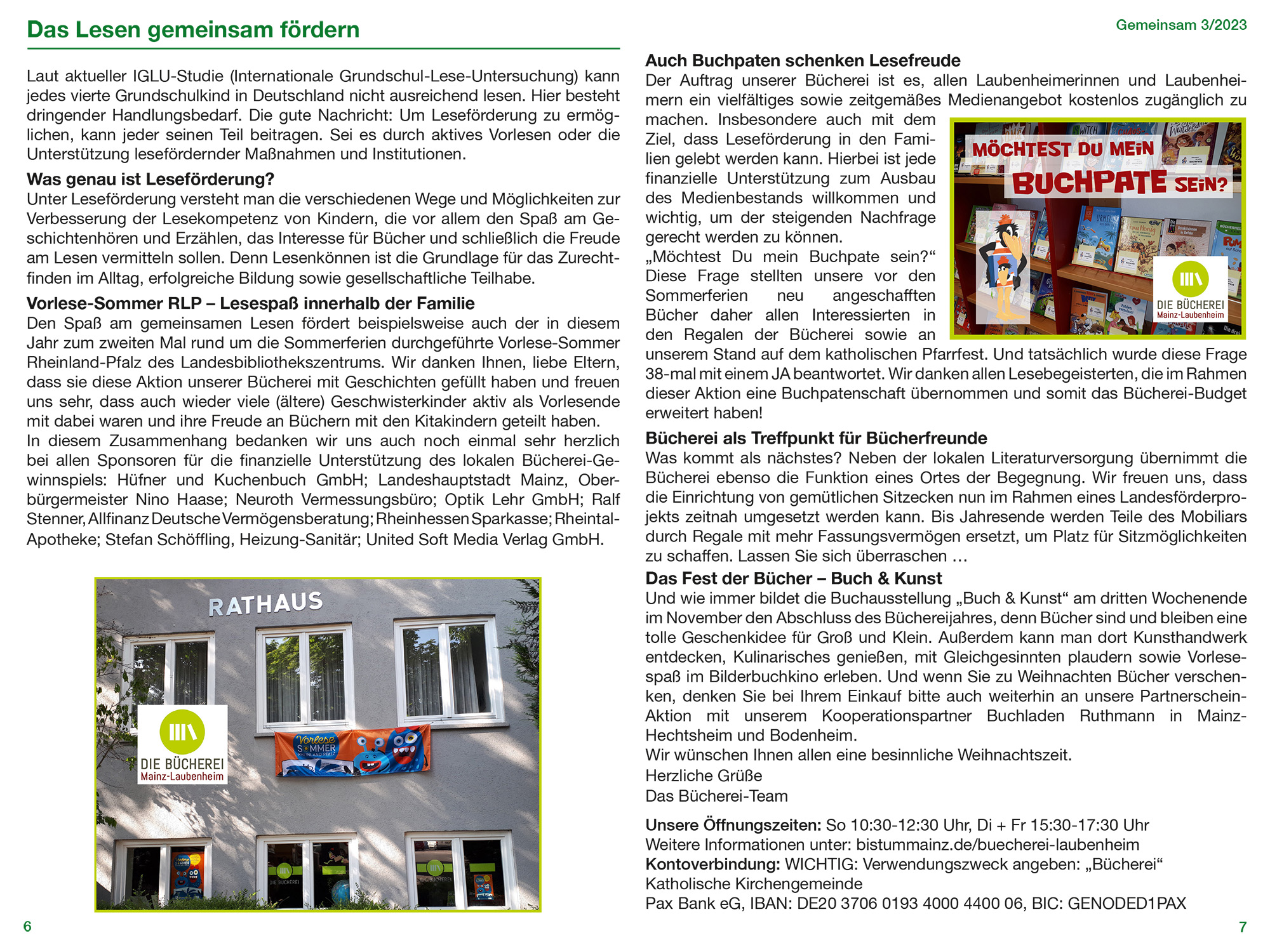 Artikel_Buecherei_Gemeinsam_2023_03 (c) Katholische Pfarrgemeinde Mainz-Laubenheim