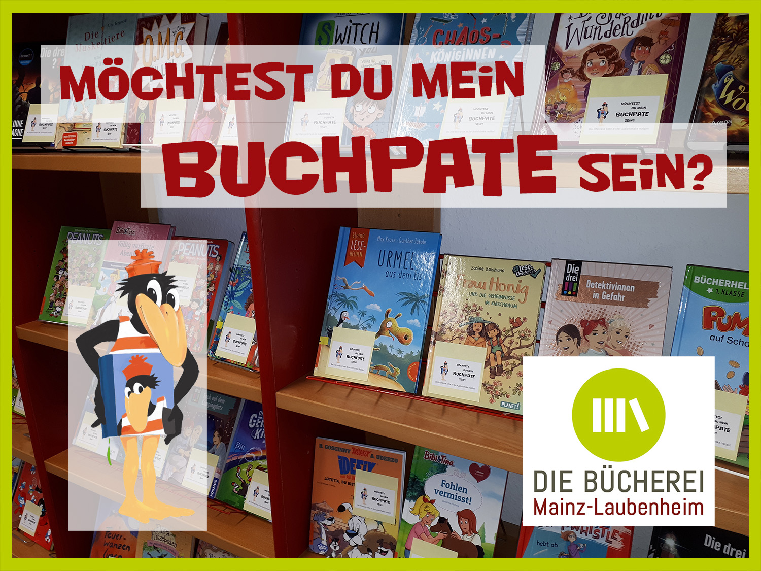 Mehr Bücher für alle – Erweitern Sie unser Medien-Budget! (c) Die Bücherei Mainz-Laubenheim