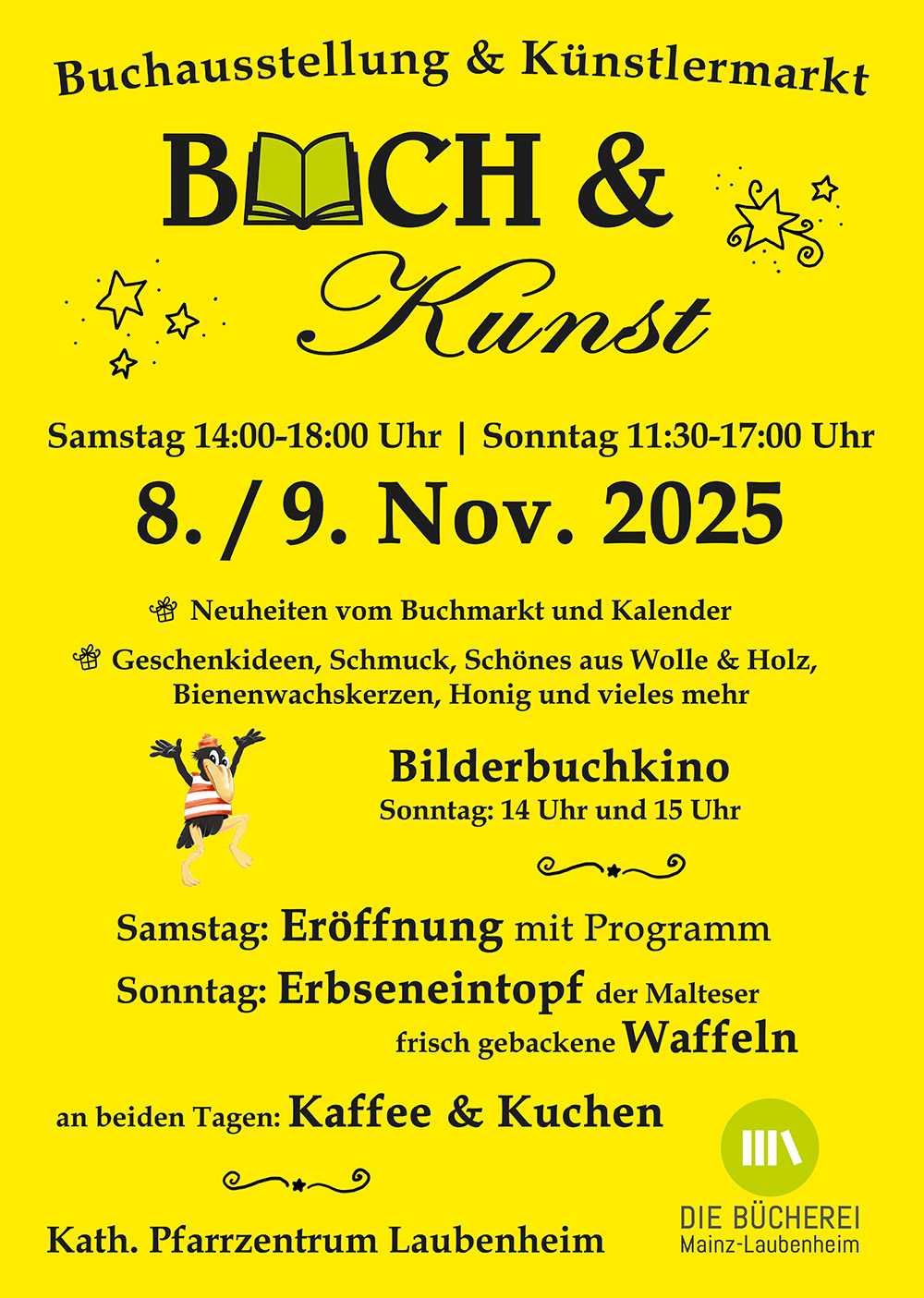 Plakat-Buchausstellung-2025-Buecherei-Mainz-Laubenheim-Internet (c) Die Bücherei Mainz-Laubenheim