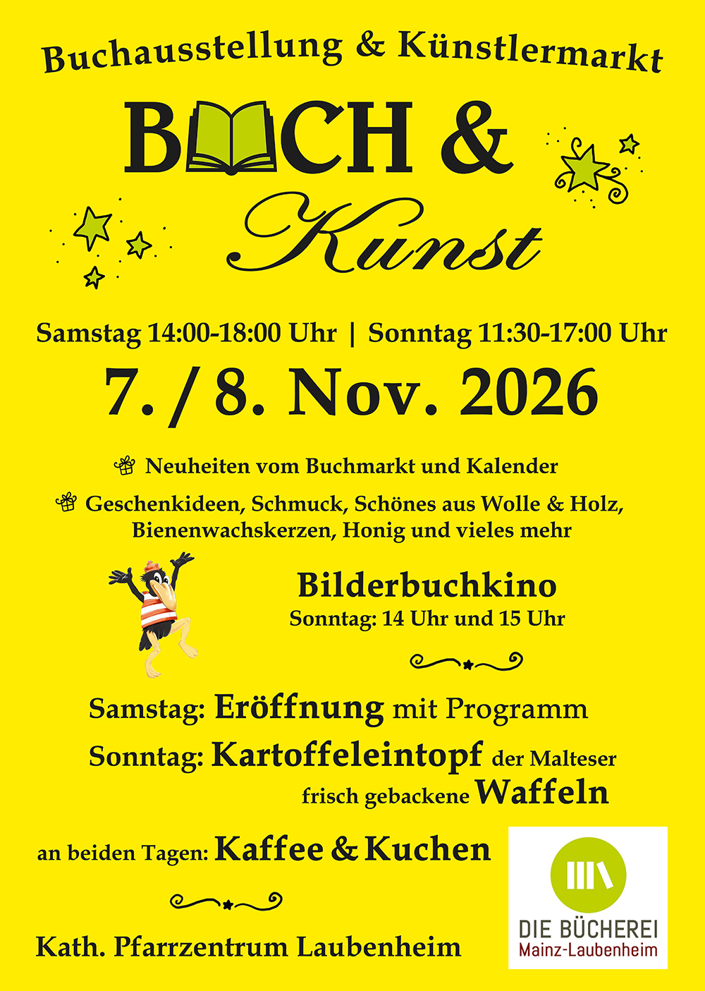 Plakat-Buchausstellung-2026-Buecherei-Mainz-Laubenheim-Internet (c) Die Bücherei Mainz-Laubenheim