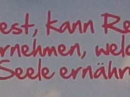 Text Wer liest, kann Reisen unternehmen, welche die Seele ernähren