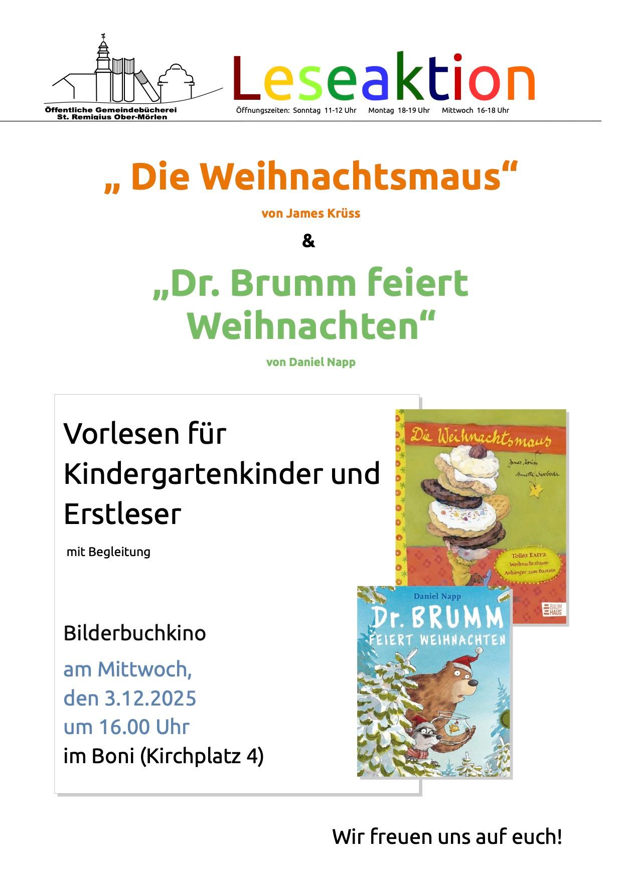 Leseaktion 3.12.2025 Plakat