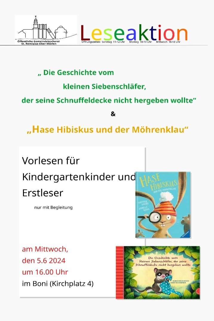 Plakat Leseaktion (c) Bücherei-Team