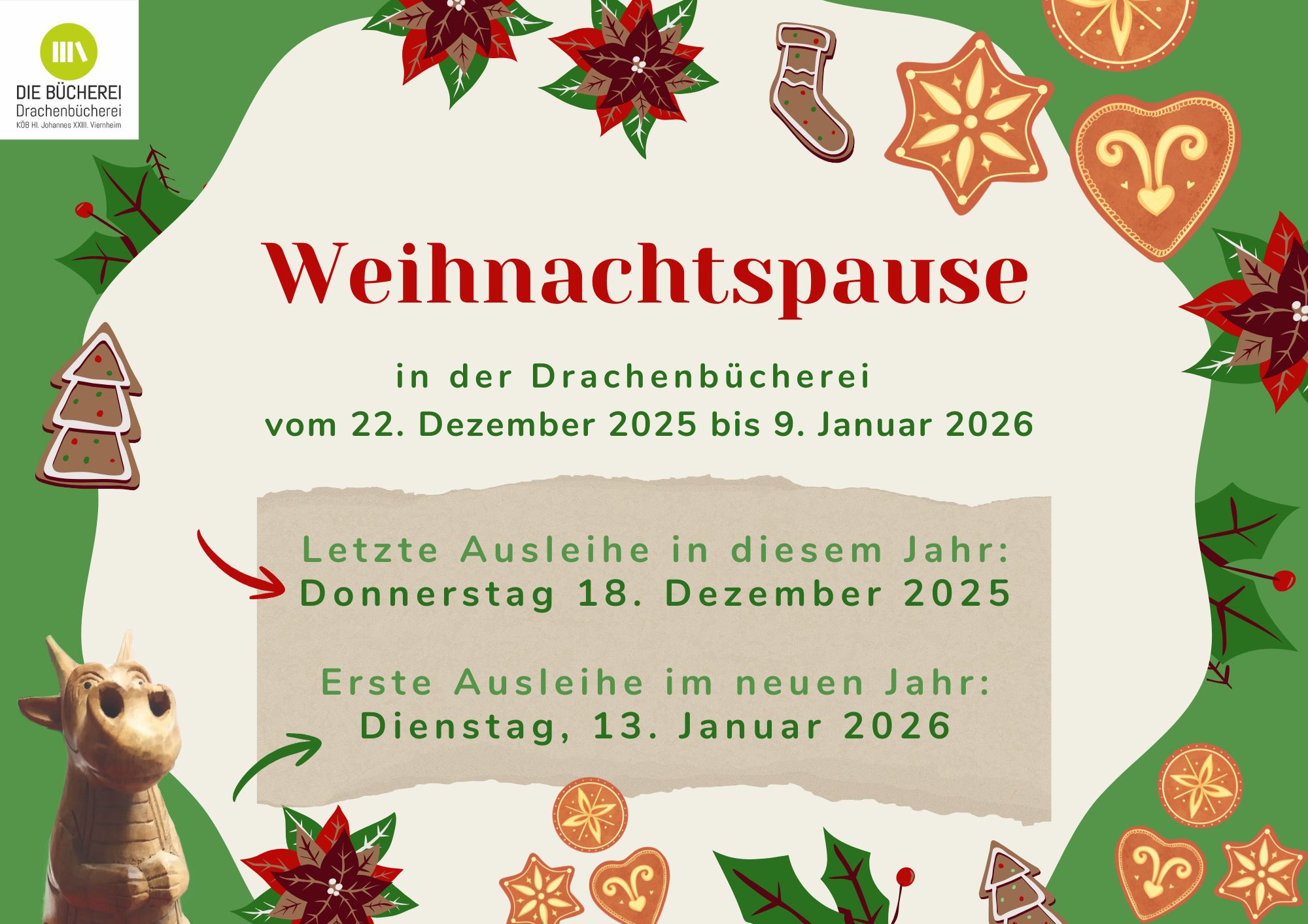 Weihnachtspause 2025 (c) Drachenbücherei