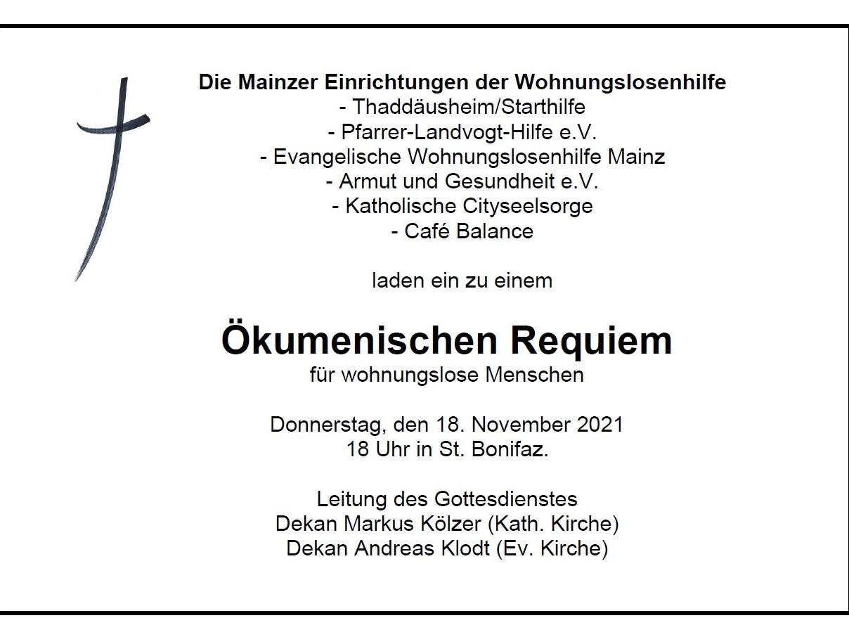 Ökumenisches Requiem für wohnungslose Menschen (c) Cityseelsorge Mainz