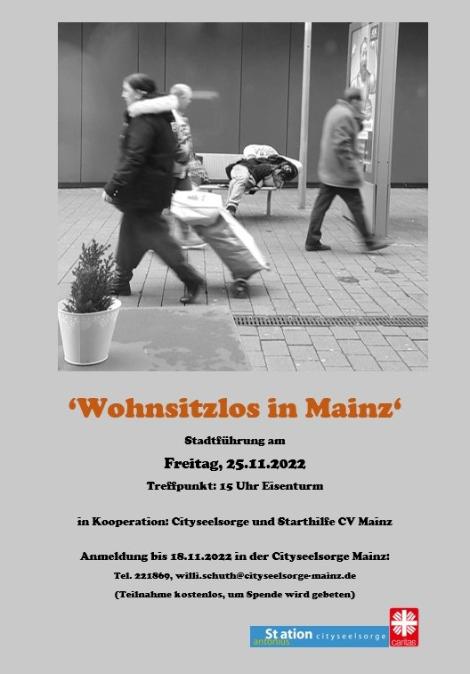 Wohnsitzlos in Mainz (c) Cityseelsorge Mainz